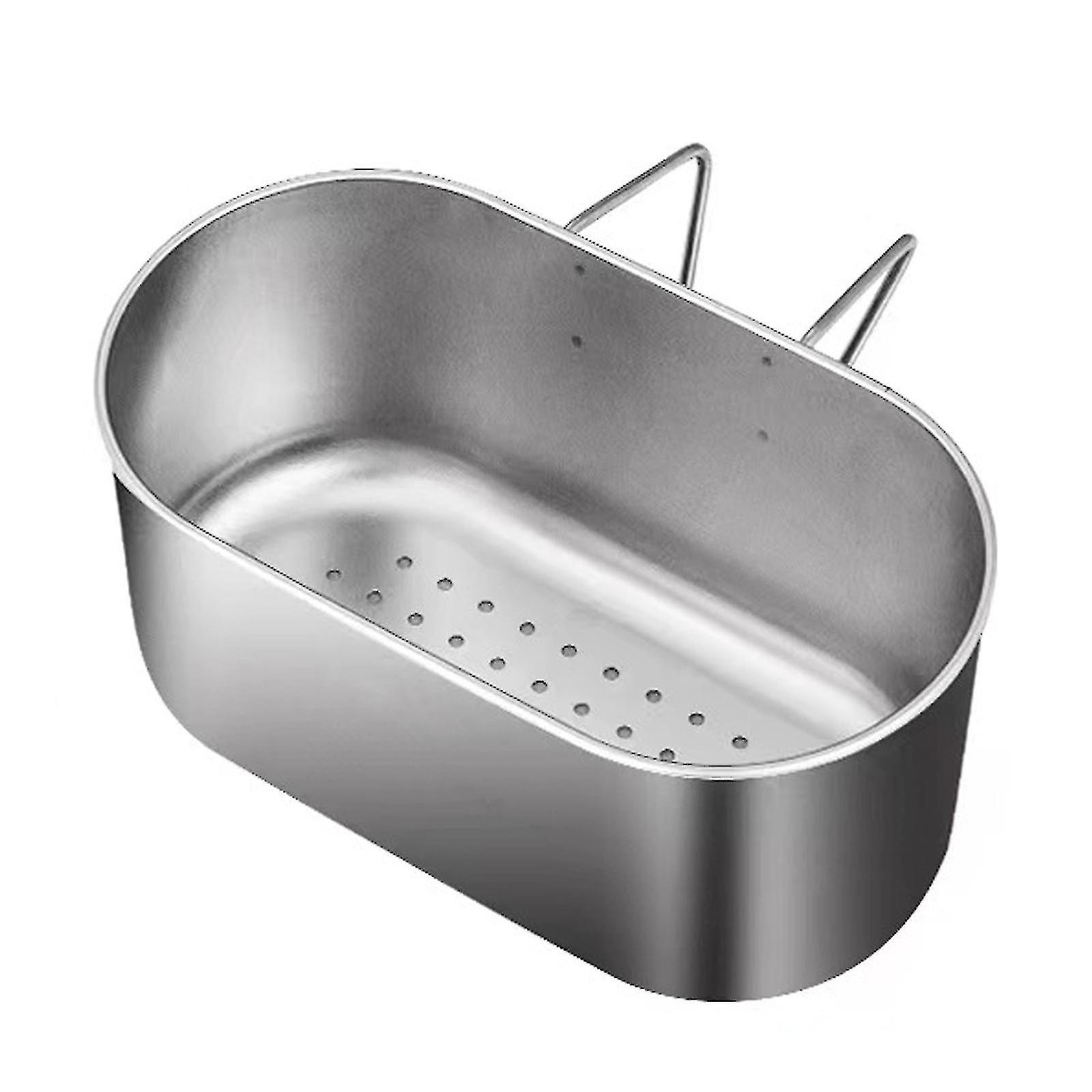 Edelstahl Spüle Drain Sieb Korb, Multifunktionale Hängespüle Sieb Sieb Abtropf Korb für Filter Küchenabfälle und Waschen Gemüse F