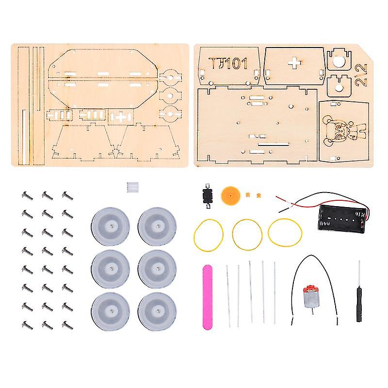 1pcs Wood Tank Model