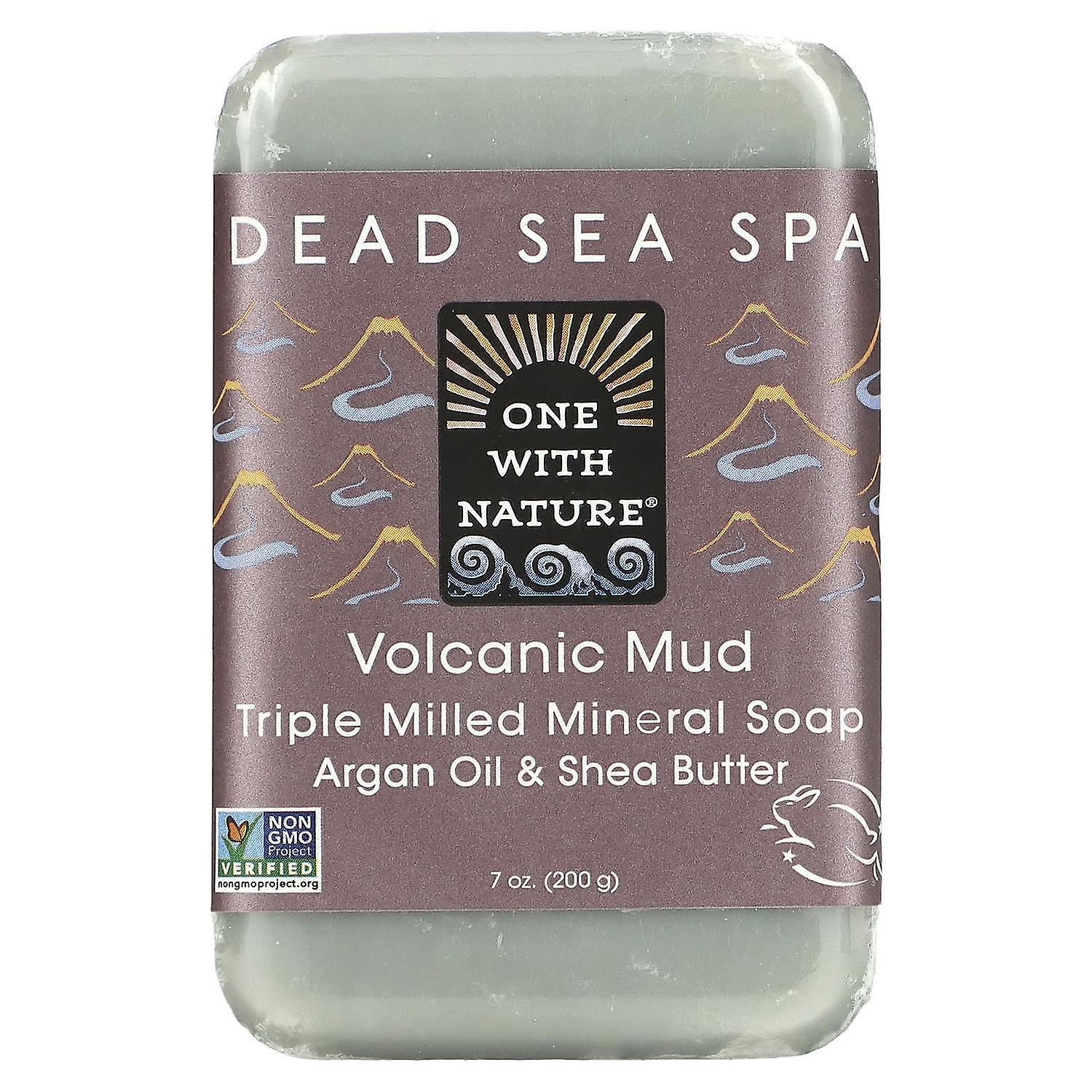 One with Nature, Triple Milled Mineral Soap Bar, Volcanic Mud, 7 oz (200 g)