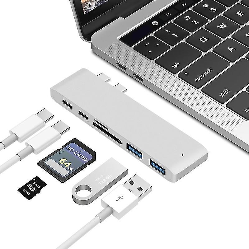 USB-C to HDMI Docking Station , Specification： 6 in 1 Silver 6 in 1 Silver