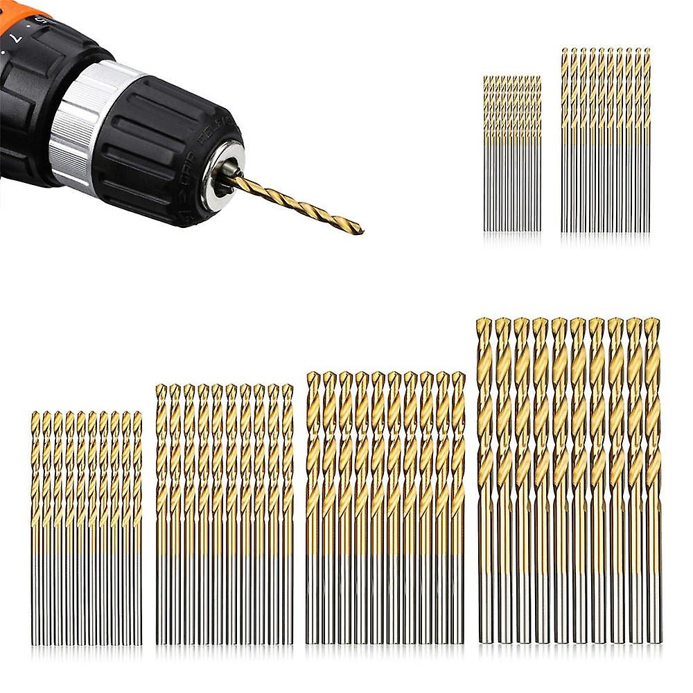 60Pcs 1/1.5/2/2.5/3/3.5mm Hss Titanium Coated Twist Drill Bit Set Tools