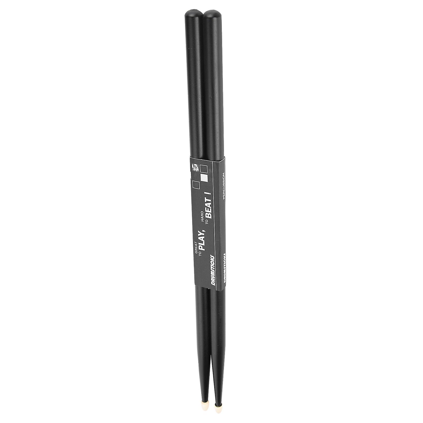 1 Pair 5A Drum Sticks Maple Wood Drumsticks Instruments Accessories (Black)