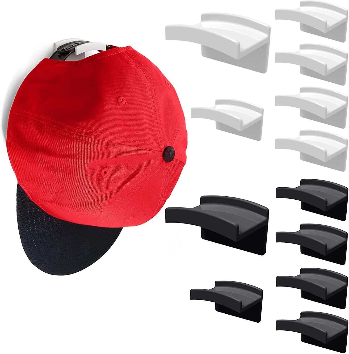 12 Pack Self-Adhesive Hat Hooks, Minimalist Wall Mounted Organizer for Hats, Clothes, Hats (6 White