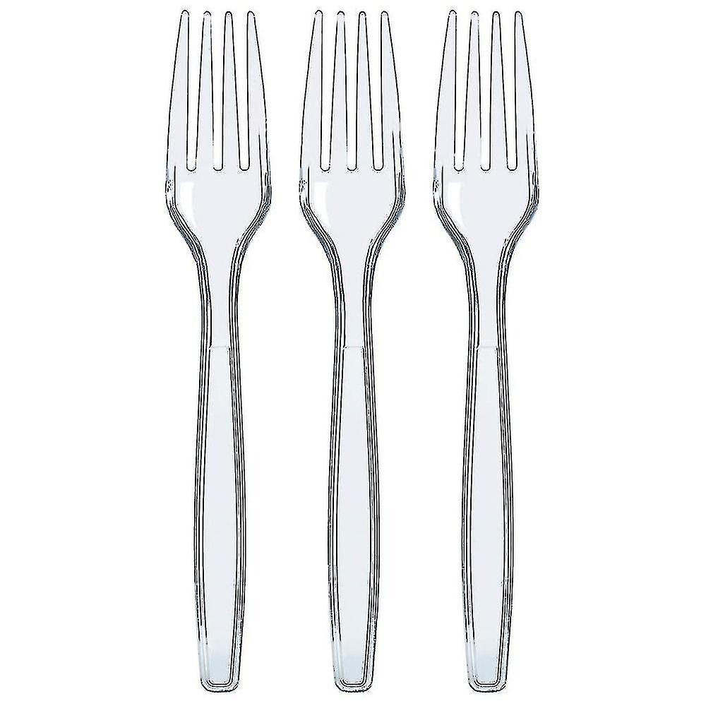 100 piezas de horquillas de plástico transparente resistente resistente resistente reutilizable