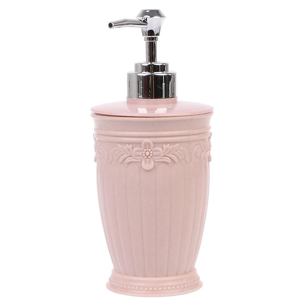400ml Empty Carved Flower Pump Dispenser Bottle Shampoo Soap Shower Container