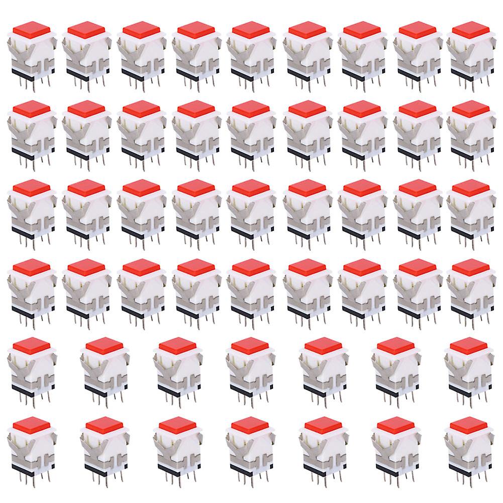 50pcs 6 καρφίτσες επαναφορά διακόπτη κουμπιών ακριβείας σταθερό κουμπί διακοπτών επαναφοράς Red220V
