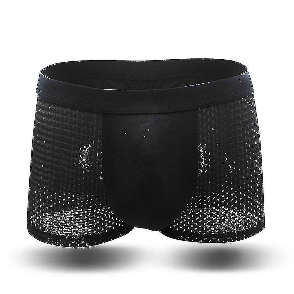 3 Pcs Men Bamboo Fiber Net Breathable U Convex Underpants Underwear Boxer Briefs-Good