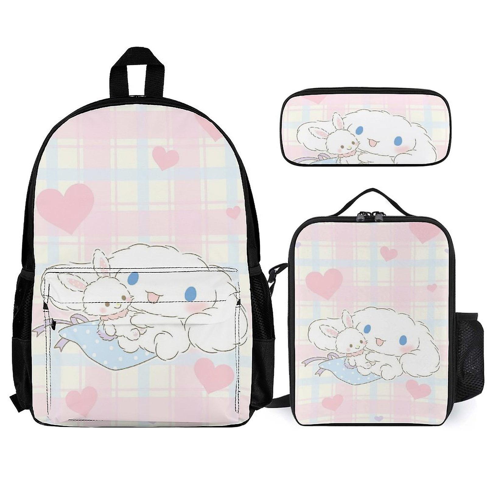 Cinnamoroll Backpack Set, Backpack with Lunch Box And Pencil Case 3pcs Set