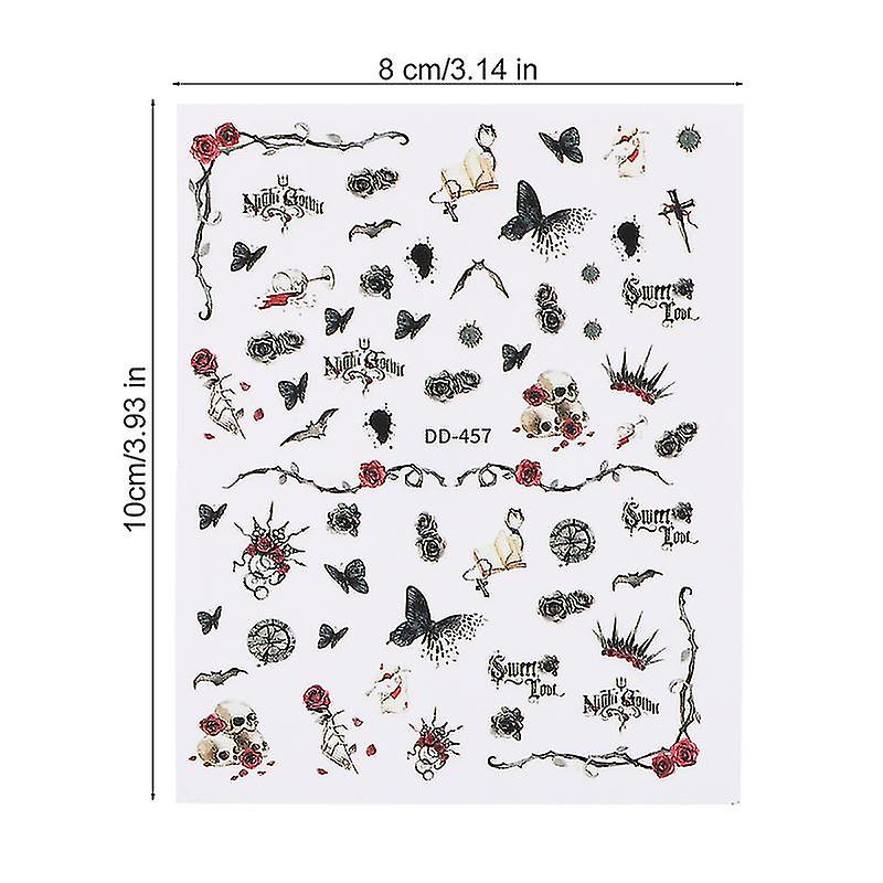 9sheets Nail Art Sticker For Halloween Decorations