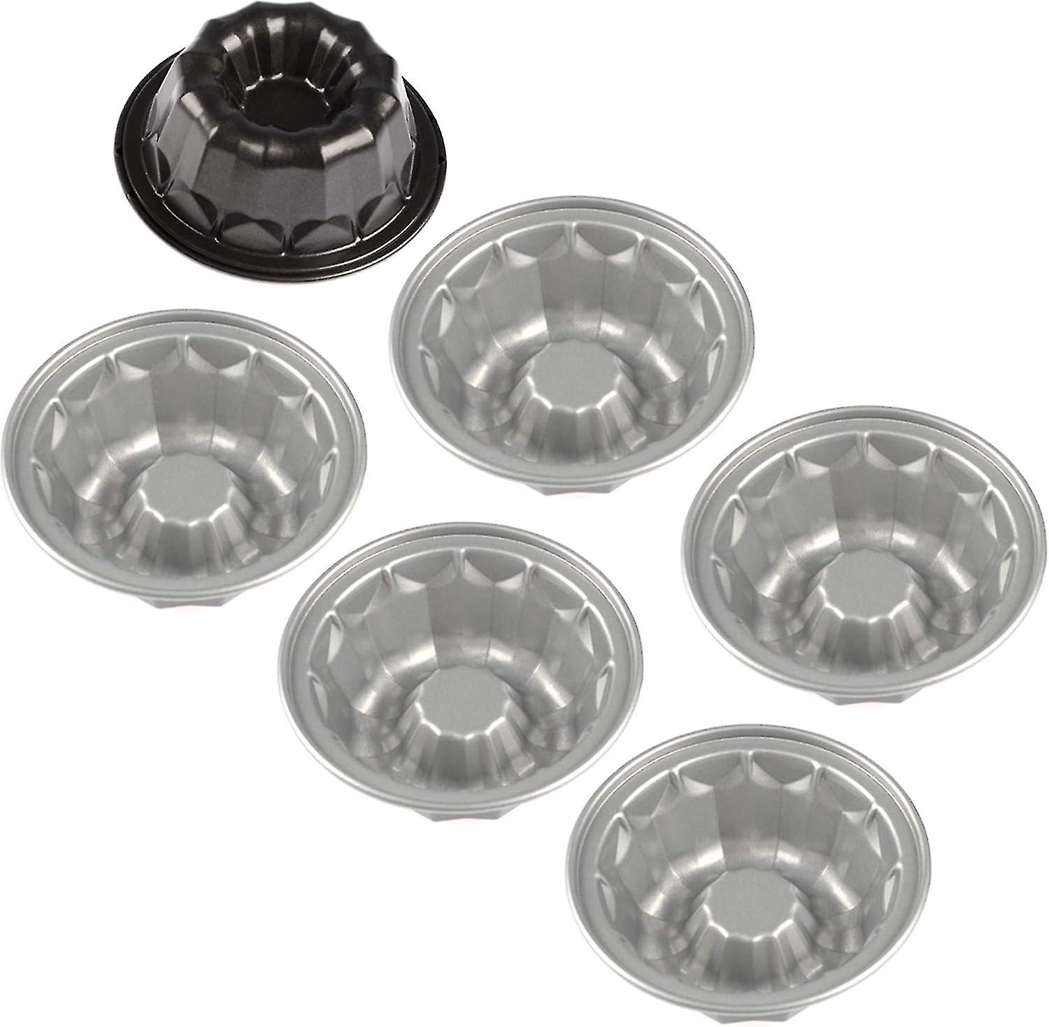 Mini Fluted Cake Tin,6-Piece 4.7-Inch