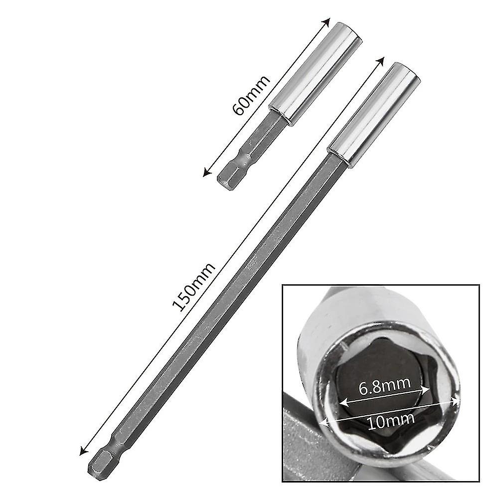 2pcs 1/4 Inch Hex Shank Quick Release Screwdriver Magnetic Bit Holder With Adjustable Collar Extensi