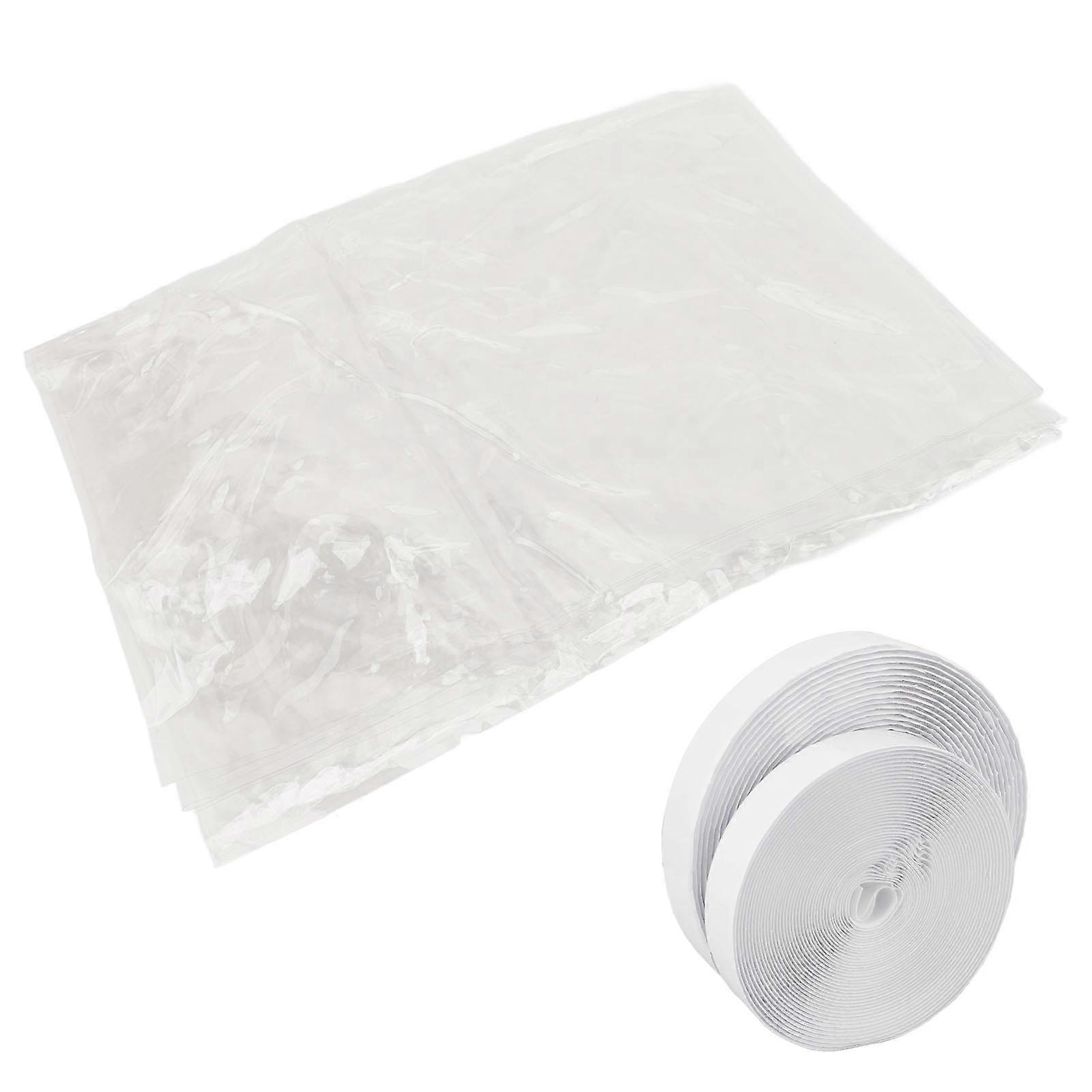 Window Insulation Kit PE Thickened Windproof Reusable Foldable Transparent Tear Resistant Window Insulation Film for Winterizing 188x201cm/74x79in