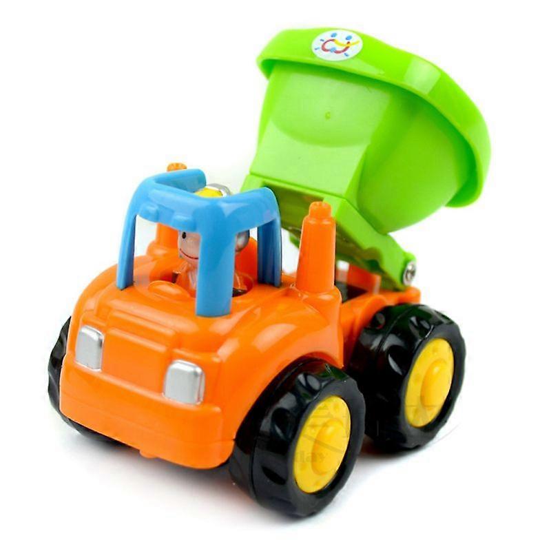 Thicken Push And Go Car Construction Vehicles Toys Pull Back Cartoon Play For 2 3 Years Old Boys Toddlers Kids Gift