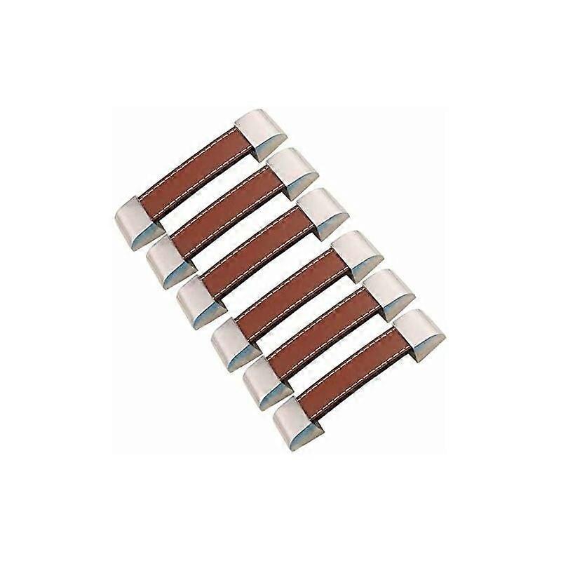 Leather Handle-Cupboard Handles Cabinet Handle for Wardrobe,Kitchen and Door(Yellow96mm,6pcs)