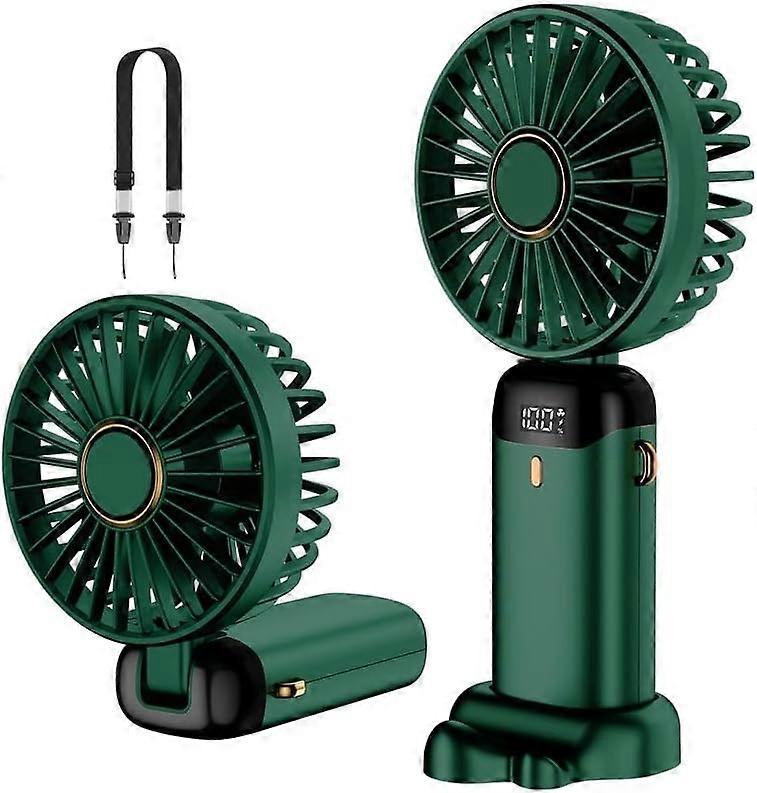 Handheld Fan, USB Rechargeable Portable Mini Fan, 5 Speed Small Pocket Fan with Base, 4200mAh Batter