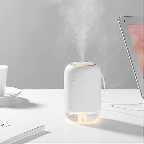 Mini umidificador para quarto, escritório, carro; Umidificador portátil de névoa fria pequena; Mesa de trabalho USB super tranquila com luz noturna para quarto.