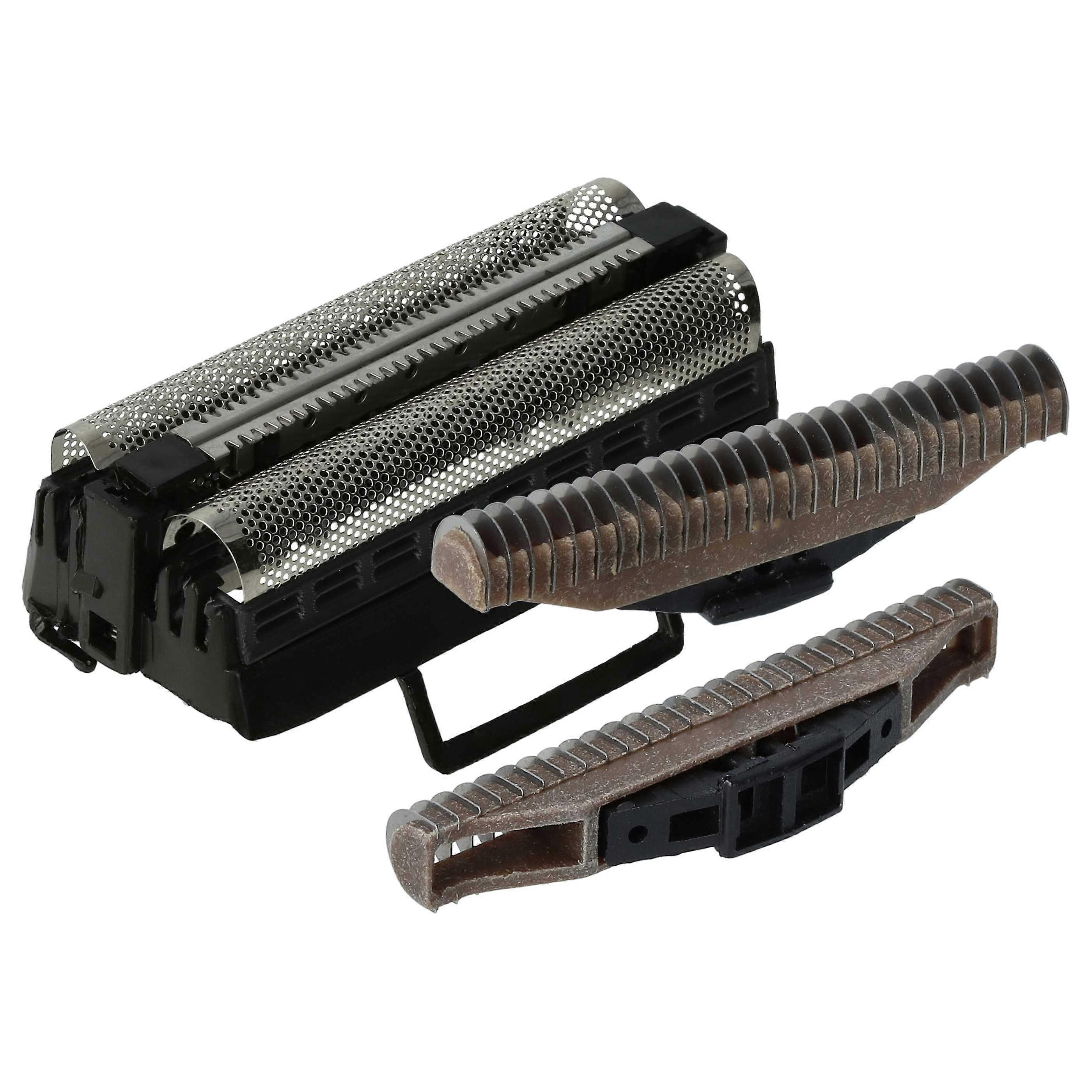 vhbw 2x Bloco de Lâminas, 1x Película de Barbear Dupla com Moldura compatível com Wahl 7056 39,1, 39.0 Barbeador - Pacote Combo Preto Prateado