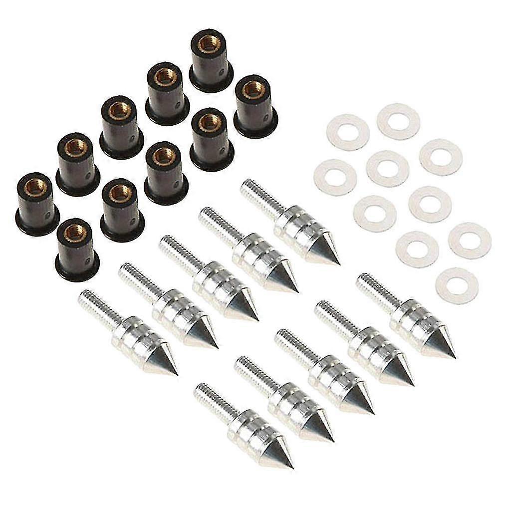 Exquisite 10 X Motorcycle Windshield Windscreen Spike Bolt Kit Well Nuts / Bolts / Washers