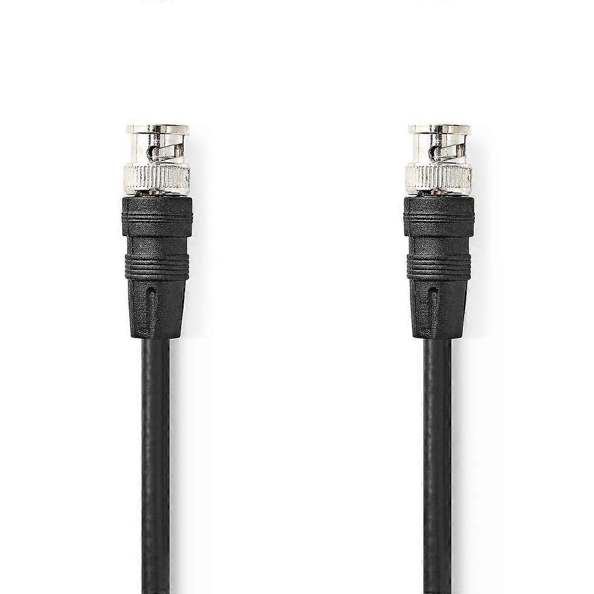 BNC Video Cable | BNC Male | BNC Male | Nickel plated | 75 Ohm | 1.00 m | Round | PVC | Black | Label