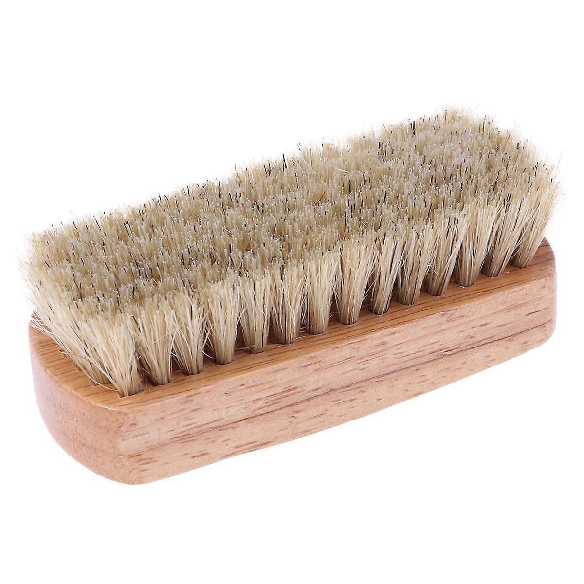 Boot Brush Cleaner Shine Shoe Pig Bristles Brush with Wood handle (Random )