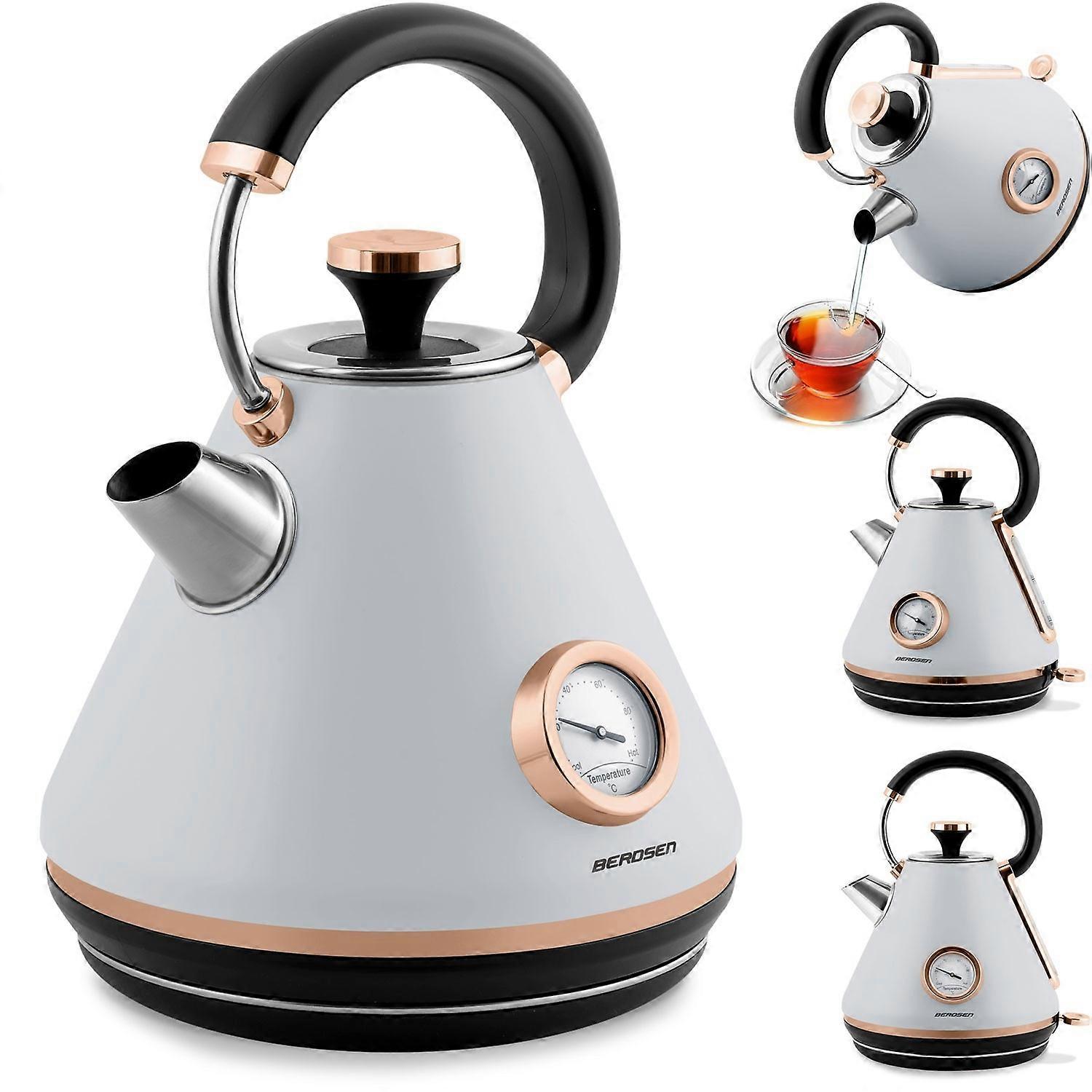 Electric Kettle with Thermometer, 1.7L, Grey, BD-701