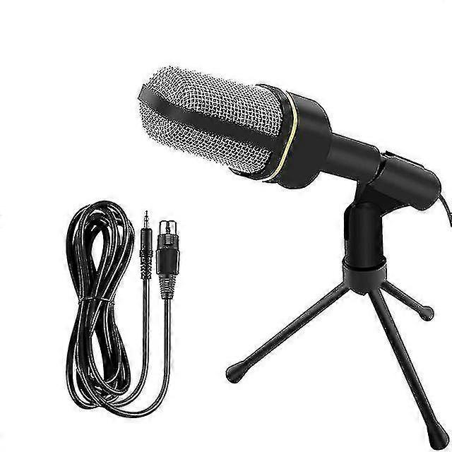 cht-3.5mm condenser microphone tripod desktop audio recording computer pc phone mic