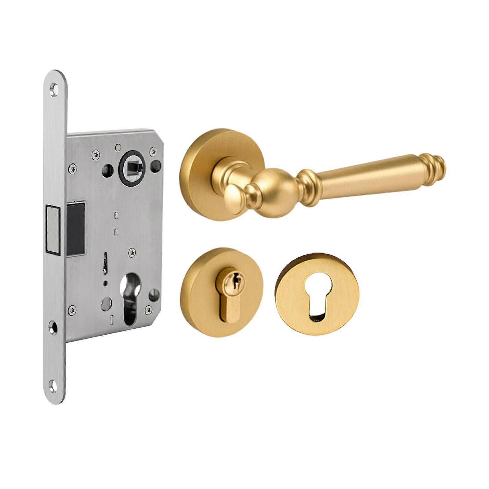 Dørlås Enkel å installere Maskinvare Enkelt sidedørhåndtak for hjemmebad Gull