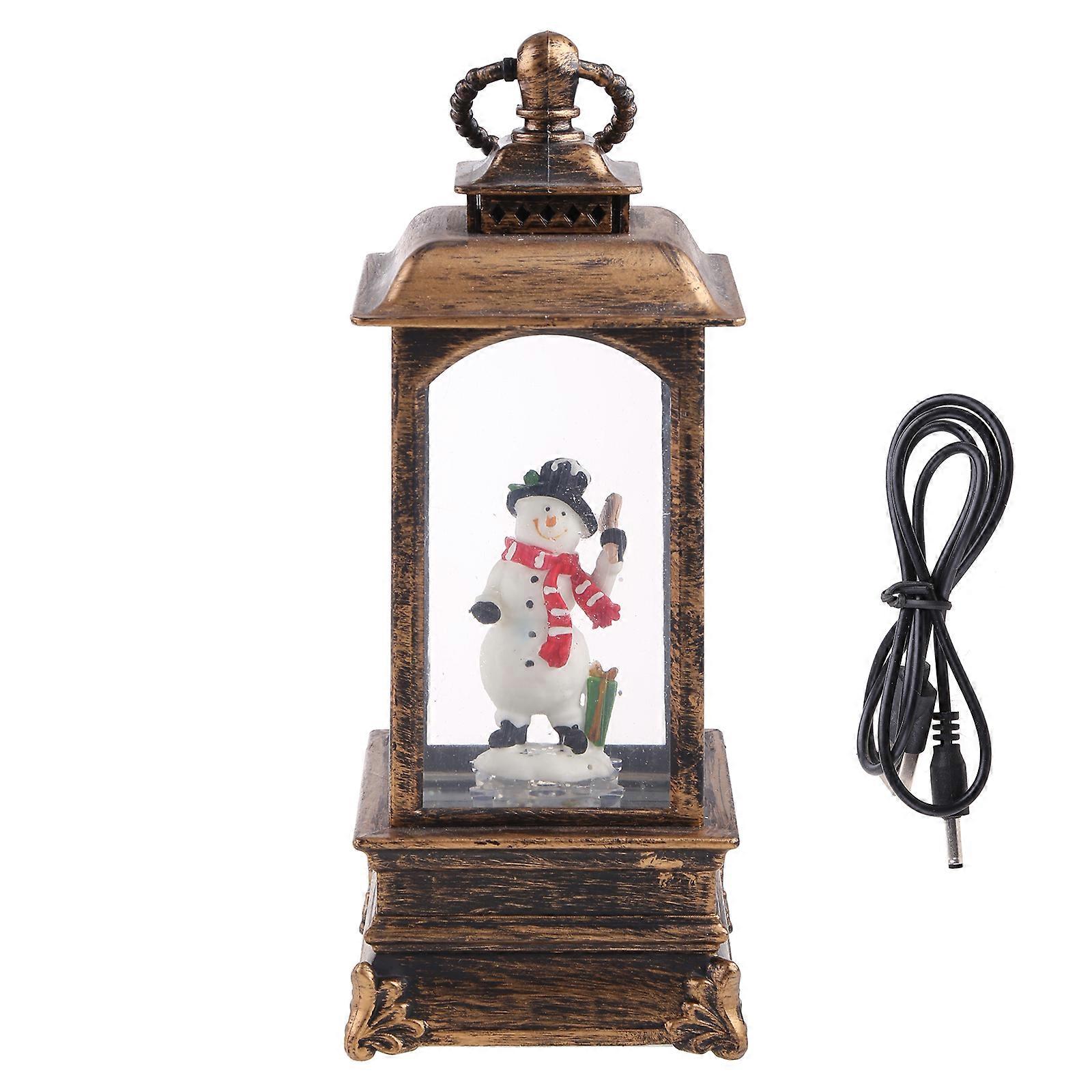 Christmas LED Lamp Floating Snow Wishing Wind Light Lantern Music Box Decoration