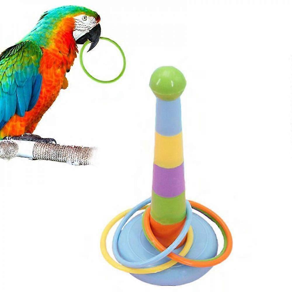 New ModelsFunny Mini Ferrule Toy for Parrot Intelligence Developmental Game Colorful Rings Bird Activity Training Toy Drop Shipp MVU
