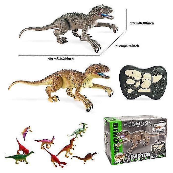 Remote Control Dinosaur Toy, Radio Controlled Robot Dinosaur Toy With Walking, Light And Barking - Suitable For Ages 3 4 5 6 7 8