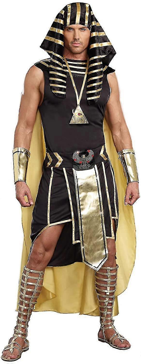 Dreamgirl Mens King Of Egypt King Tut Costume, Oro, Medio (38-40) - 2x-grande (50-52)_h Oro nero Medium
