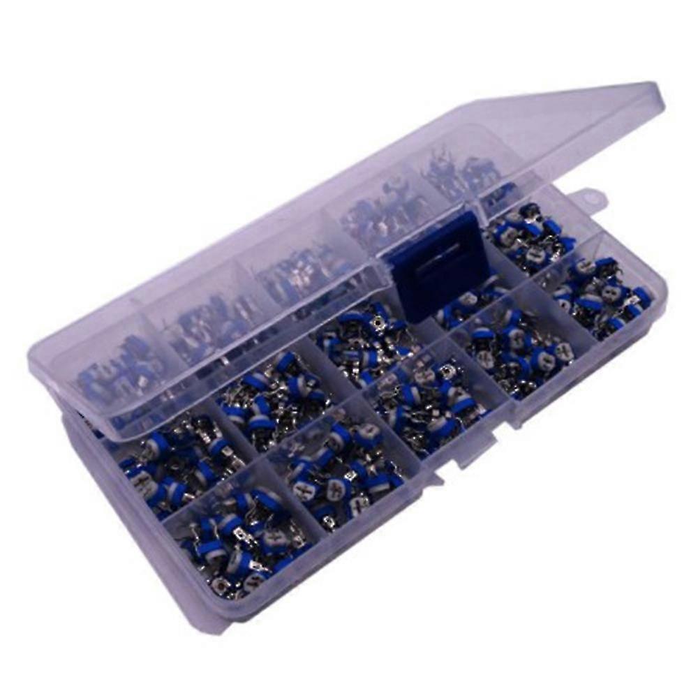 300 Stück/Satz RM065 Trimmpotentiometer variable Widerstände sortiertes Kit Elektronisches DIY-Kit 15 Werte je 20 Stück mit Box