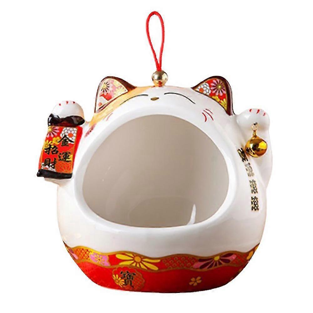 Fortune Cat Storage Snack Jar Piggy Bank For Attract Wealth Good Luck