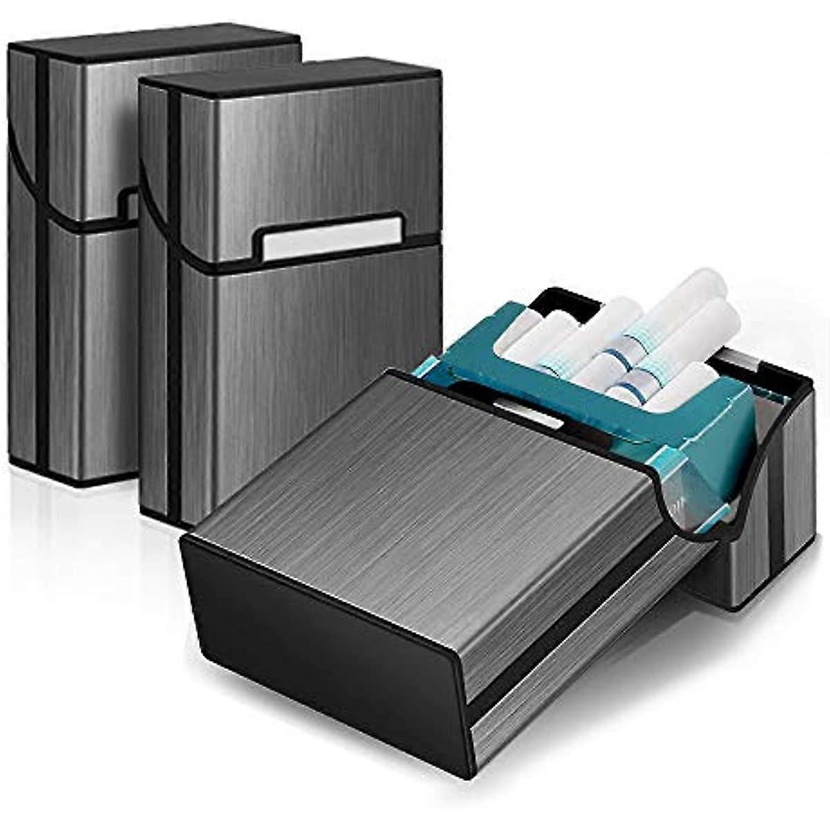 3pcs Gray Lightweight Aluminum Cigarette Case Holder