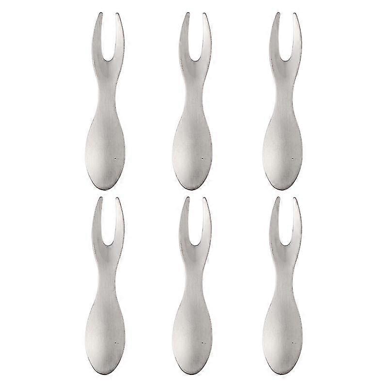 6 Pcs Stainless Steel Fruit Forks Stylish Forks Practical Food Tableware