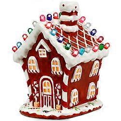 Hand-Painted Ceramic Christmas House with 44 Multicolored Lights
