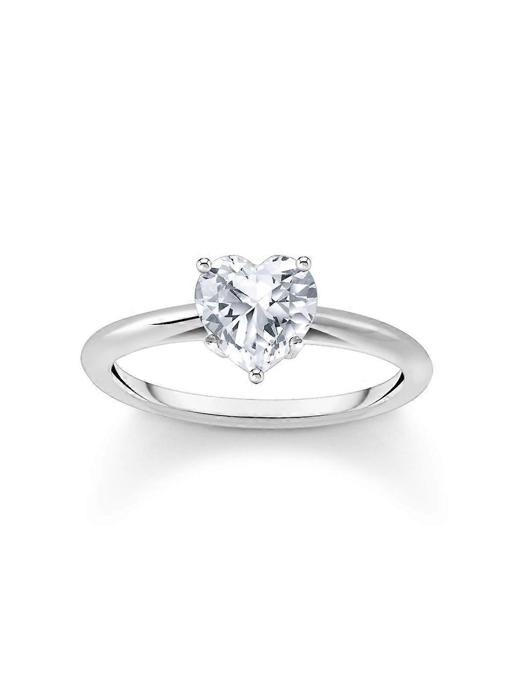 Thomas Sabo TR2476-051-14-56 Silver Ring with White Stone in Heart Shape Women