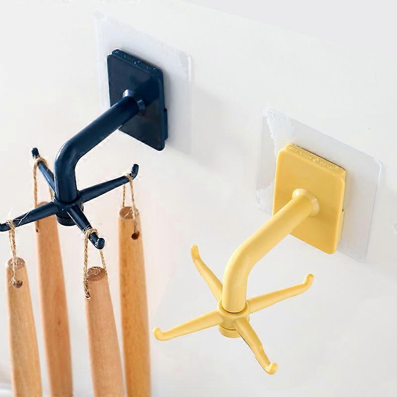 4/6-claw Rotatable Hook Punch-free Universal Hanger Hanging Gadgets Storage Accessory for Bath Wall
