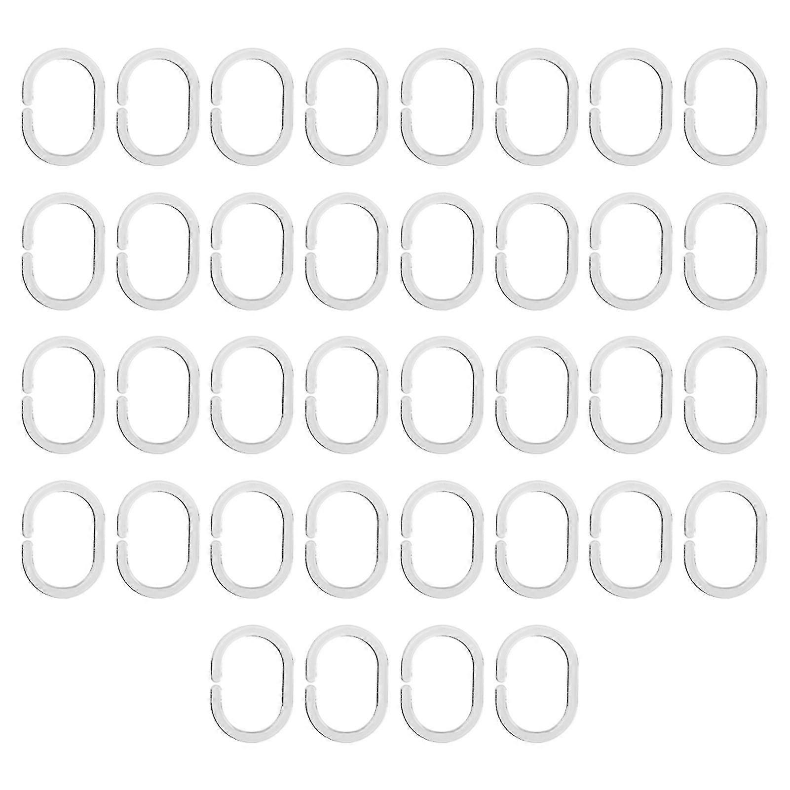 36pcs/3sets Modern Shower Curtain Ring Plastic Hook For Bathroom