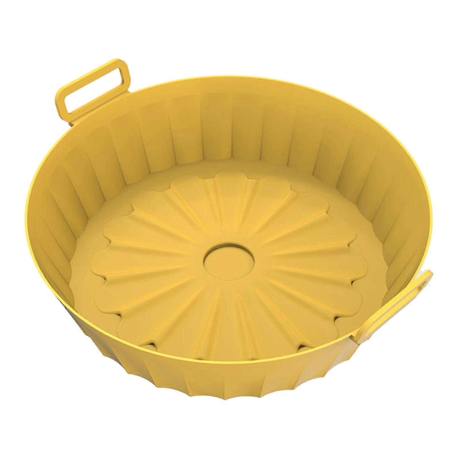 Air Fryer Silicone Baking Tray Pot Soft and Flexible Tray with Handle for Air Fryer Steamer Oven