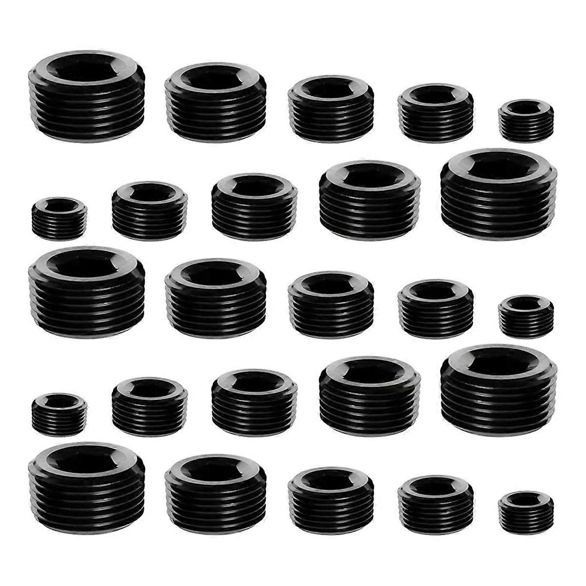 Carbon Steel Pipe Plug Accessories Combination Kit, NPT Male Hexagonal Thread Sleeve Plug for Seali