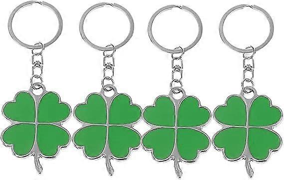 Set of 4 Four Leaf Clover Zinc Alloy Lucky Keychains,2024 Ping