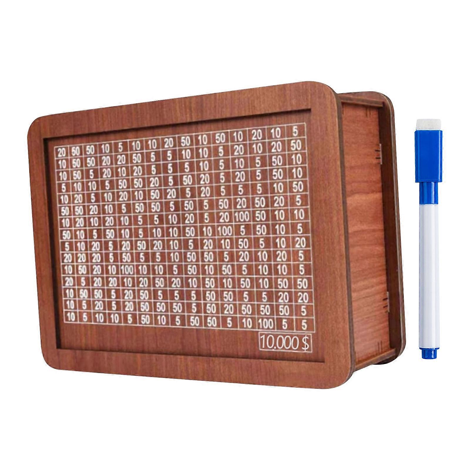 Wooden Money Box With Money And Numbers With Counter Crafts Portable Storage Case Money Saving Box For Adults Child Flye2647