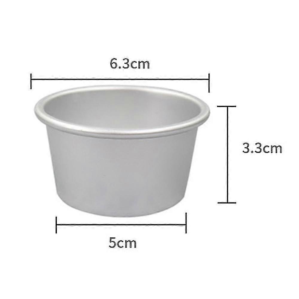 6pcs 2inch Round Mini Cake Pan Removable Bottom Puddings Baking Mold