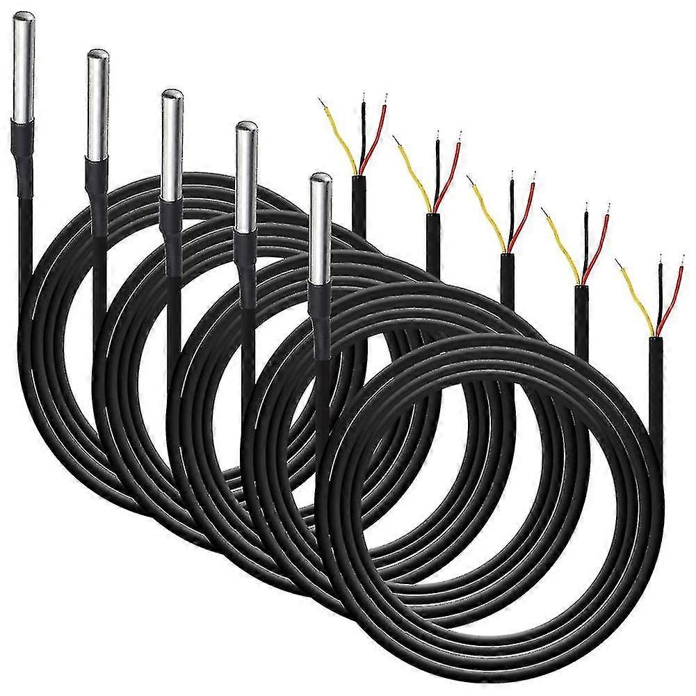 5pcs Waterproof Ds18b20 Temperature Sensor, Digital Temperature The...