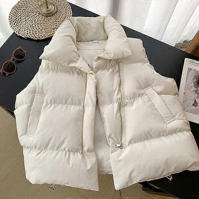 JWL-Sleeveless Vest Women Autumn Winter Keep Warm Puffer Jacket