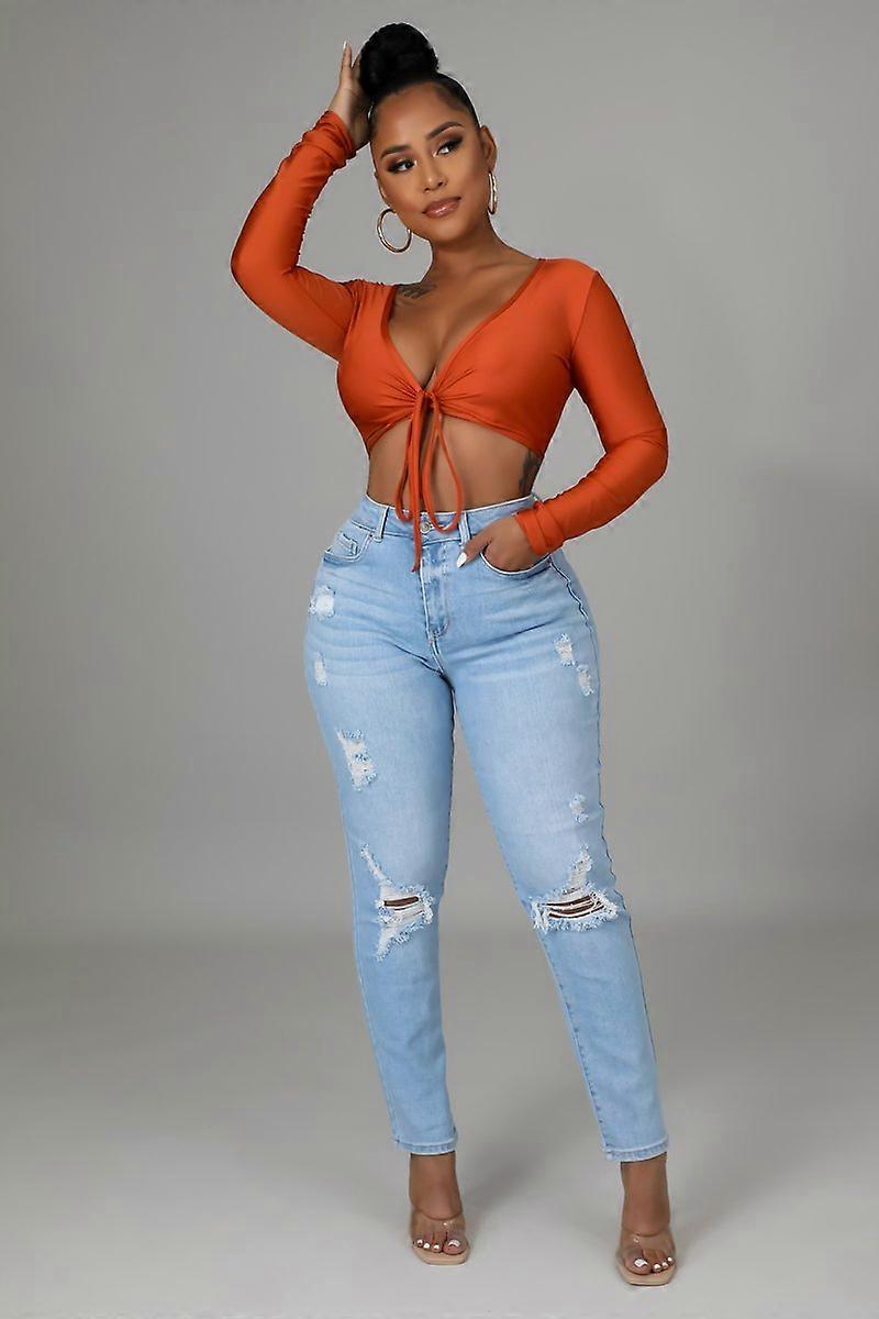 Women's Ripped Jeans Cute Distressed Jeans Stretch Skinny Jeans with Hole XL