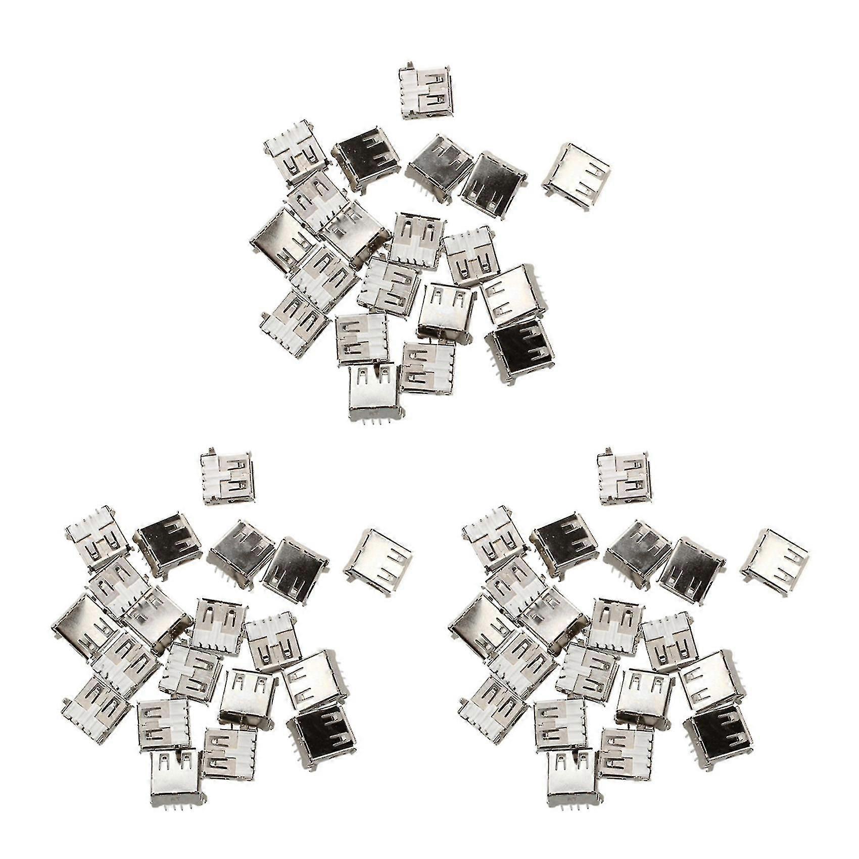 60 Pcs Usb Female Type A 4-pin Dip Right Angle Plug Jack Socket Connector