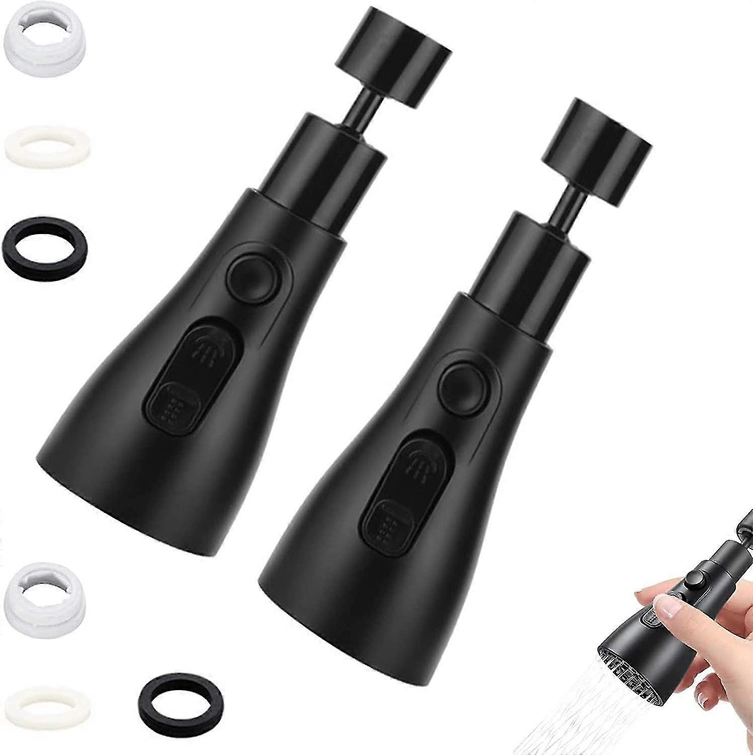 Tap Spray Head 360 Swivel Tap Aerator Flexible Faucet Sprayer Attachment Water Tap End Diffuser Nozzle With 3 Mode For Kitchen Bathroom Sink