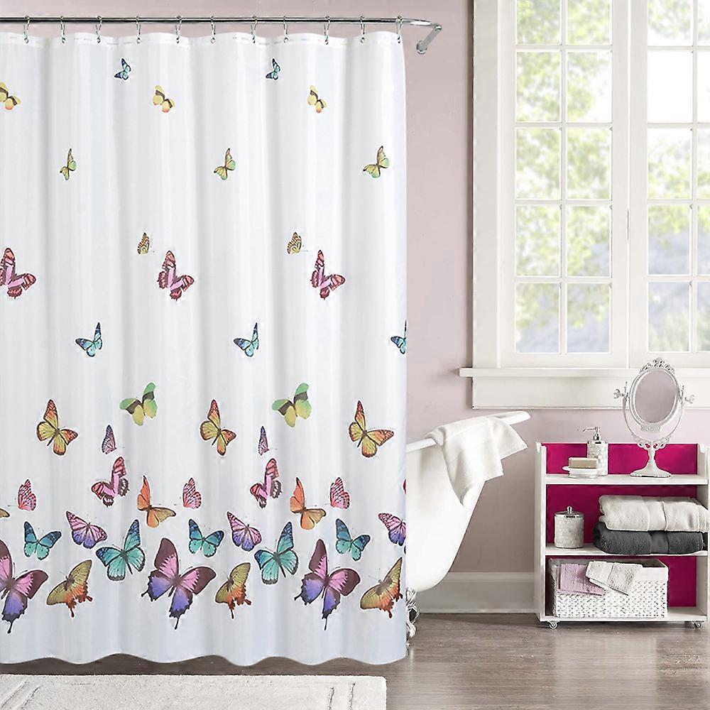 Shower Curtain with Hook Polyester Mildewfree Non-Smelling 180x180cm